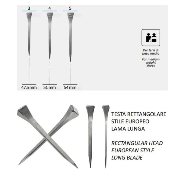 CHIODI DA FERRATURA ESL4 250 PEZZI MUSTAD